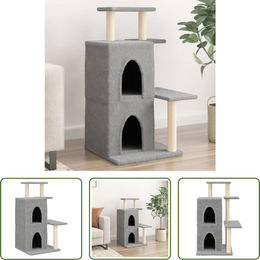 The Living Store Kratzbaum mit Sisal-Kratzsäulen Hellgrau 97 cm – Bild 1 von 1