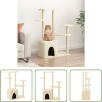 Produktbild von The Living Store Kratzbaum mit Sisal-Kratzsäulen in Creme 107,5 cm