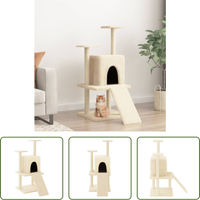 Produktbild von The Living Store Kratzbaum mit Sisal-Kratzsäulen in Creme 110 cm