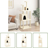 Produktbild von The Living Store Kratzbaum mit Sisal-Kratzsäulen in Creme 167 cm