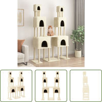 Produktbild von The Living Store Kratzbaum mit Sisal-Kratzsäulen in Creme 199 cm