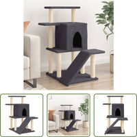 Produktbild von The Living Store Kratzbaum mit Sisal-Kratzsäulen in Dunkelgrau 97 cm