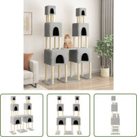 Produktbild von The Living Store Kratzbaum mit Sisal-Kratzsäulen in Hellgrau 199 cm