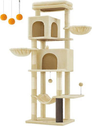 The Rootz XL Kratzbaum für Katzen aus Plüsch und Sisal in Sandbeige 175 x 57 x 45 cm – Bild 1 von 2