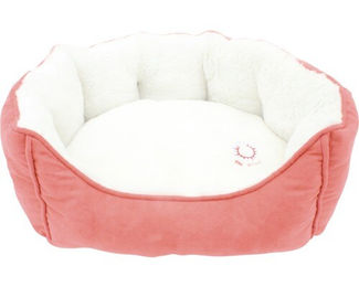 ThermoSwitch Andros Hundebett aus Plüsch Größe S 45 x 38 cm koralle/creme – Bild 1 von 3