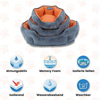 Produktbild von ThermoSwitch Santorini Hundebett mit Memory Foam für Gelenke Orange Grau Größe M