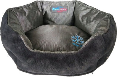 ThermoSwitch SANTORINI Hundebett Plüsch Silber/Grau Größe S – Bild 1 von 9