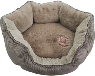 ThermoSwitch Santorini Hundebett S aus Plüsch braun/mokka 45 x 38 cm – Bild 1 von 9