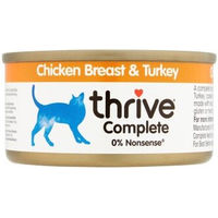 Produktbild von Thrive Cat Complete Katzenfutter Hühnerbrust und Truthahn Adult Monoprotein Glutenfrei 12x75 g