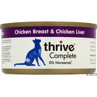 Produktbild von Thrive Complete Hundefutter Adult Hühnerbrust und Hühnerleber Monoprotein Glutenfrei 24 x 75 g