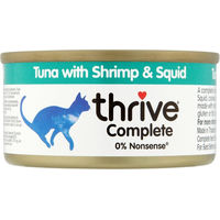 Produktbild von Thrive Complete Katzen Nassfutter Adult Thunfisch mit Garnelen und Tintenfisch Sparpaket 24 x 75 g glutenfrei und monoprotein - 6 x 75 g