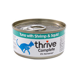 Produktbild von Thrive Complete Katzenfutter Thunfisch mit Garnele und Tintenfisch 12 x 75 g