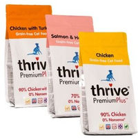 Produktbild von Thrive Mixpaket Getreidefreies Hundefutter für Adult mit hohem Fleischanteil Huhn Lachs Hering Truthahn 4500g - 3 x 1,5 kg
