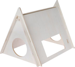 Produktbild von TIAKI Camping-Zelt aus Holz für Kleintiere wie Kaninchen und Meerschweinchen L 60 x B 47 x H 45 cm