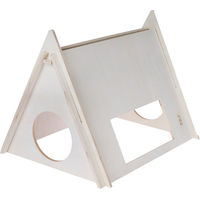 Produktbild von TIAKI Camping-Zelt aus Holz für Kleintiere wie Kaninchen und Meerschweinchen L 60 x B 47 x H 45 cm