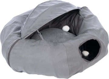 Produktbild von TIAKI Donut-Katzentunnel Tromsø Katzenhöhle aus Polyester Grau Ø 90 x H 62 cm