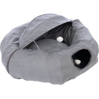Produktbild von TIAKI Donut-Katzentunnel Tromsø Katzenhöhle aus Polyester Grau Ø 90 x H 62 cm