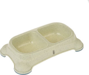 Produktbild von TIAKI Doppelnapf aus Kunststoff in Beige 2 x 400 ml - 400 ml