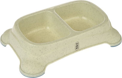 Produktbild von TIAKI Doppelnapf aus Kunststoff in Beige 2 x 650 ml - 1,3 l