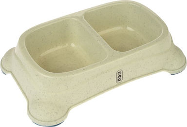 Produktbild von TIAKI Doppelnapf aus Kunststoff in Beige 2 x 950 ml - 2 x 0,95 l