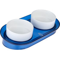 Produktbild von TIAKI Duo-Keramiknapf Deep Sea Erhöhter Futternapf Blau 2 x 400 ml Ø 13 cm - 0,4 l