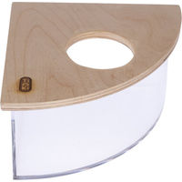 Produktbild von TIAKI Eck-Sandbad aus Holz für Hamster und Mäuse Transparent Beige L 19 x B 19 x H 10,3 cm
