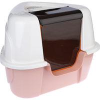 Produktbild von TIAKI Eckhaubentoilette Parfait Katzentoilette aus Kunststoff in Creme und Rosa