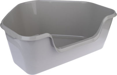 Produktbild von TIAKI Ecktoilette Korat Schalentoilette für Katzen in Dunkelgrau aus Kunststoff