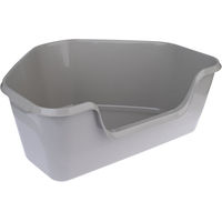 Produktbild von TIAKI Ecktoilette Korat Schalentoilette für Katzen in Dunkelgrau aus Kunststoff