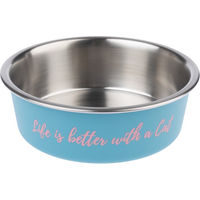 Produktbild von TIAKI Edelstahlnapf Better With A Cat für Katzen 850 ml - 0,85 l