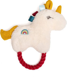 Produktbild von TIAKI Einhorn-Plüschtier mit Tau aus Polyester in Beige und Weiß L 21 x B 20 x H 5 cm