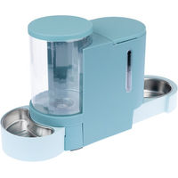 Produktbild von TIAKI Futter- und Wasserspender aus Kunststoff für kleine bis mittelgroße Tiere in Blau-Türkis mit 1,3 kg Futterkapazität und 3 l Wasservorrat