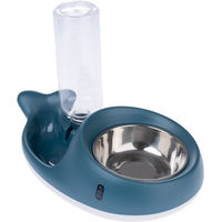 Produktbild von TIAKI Futter- und Wasserspender Kleiner Wal Blau aus Edelstahl mit 350 ml Futter und 500 ml Wasser - 850 ml