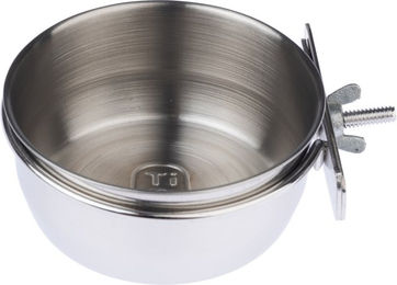 Produktbild von TIAKI Futternapf aus Edelstahl zum Anschrauben für Kleintiere und Vögel 140 ml Ø 7,5 cm Silber