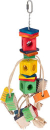Produktbild von TIAKI Groovy Dancer Intelligenzspielzeug für Papageien aus Holz in Bunt L 46 x B 11 cm