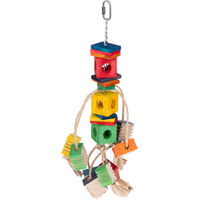 Produktbild von TIAKI Groovy Dancer Intelligenzspielzeug für Papageien aus Holz in Bunt L 46 x B 11 cm