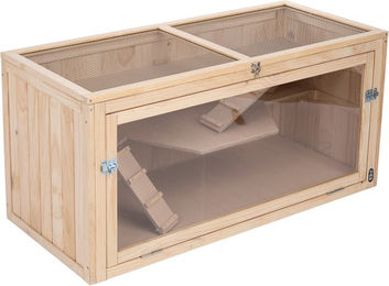 Produktbild von TIAKI Hamsterkäfig aus Holz XL in Natur Beige L 115 x B 50 x H 55,3 cm
