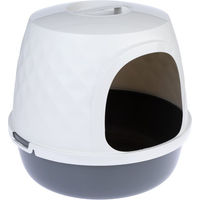 Produktbild von TIAKI Haubentoilette Nebel aus Kunststoff in Dunkelgrau und Weiß