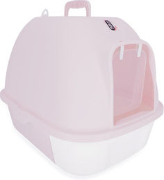 Produktbild von TIAKI Haubentoilette Pixie Katzentoilette aus Kunststoff in Rosa Weiß