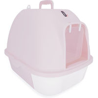 Produktbild von TIAKI Haubentoilette Pixie Katzentoilette aus Kunststoff in Rosa Weiß