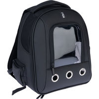Produktbild von TIAKI Haustierrucksack mit Fenster als Transportbox Schwarz aus Polyester L 42 x B 26 x H 35 cm