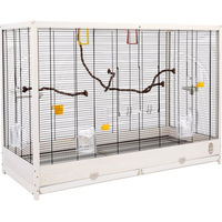 Produktbild von TIAKI Holz Vogelkäfig Robin XXL Weiß für Kanarienvögel L 113,4 x B 53 x H 81,7 cm
