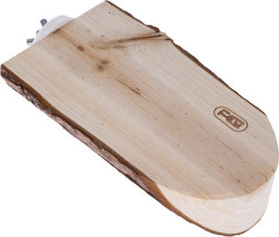 Produktbild von TIAKI Holzplattform mit Rinde oval für Hamster Ratten und Chinchilla Braun Beige 8 x 4 x 17 cm