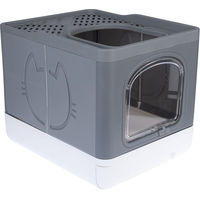 Produktbild von TIAKI Hop-In Katzentoilette Jax Haubentoilette aus Kunststoff dunkelgrau
