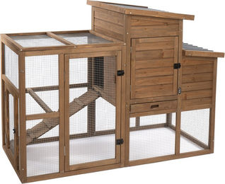 Produktbild von TIAKI Hühnerstall Ranch aus Holz in Braun L 156 x B 79,5 x H 116,3 cm