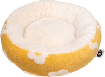 Produktbild von TIAKI Hundebett Flower rund Gelb Weiß aus Polyester Ø 51 x H 18 cm