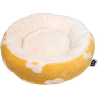 Produktbild von TIAKI Hundebett Flower rund Gelb Weiß aus Polyester Ø 51 x H 18 cm
