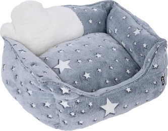 Produktbild von TIAKI Hundebett Glowing Stars Grau Weiß Polyester L 70 x B 50 x H 25 cm
