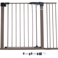 Produktbild von TIAKI Hundegitter Braun mit Seitenteil Höhe 78 cm Breite 77 bis 103 cm