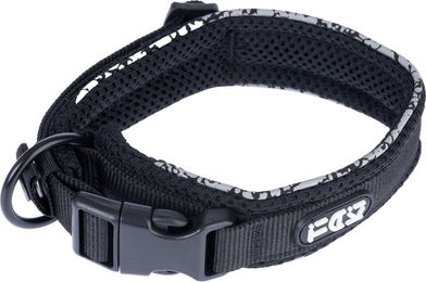 Produktbild von TIAKI Hundehalsband Reflective Schwarz Silber aus Polyester Größe L 45-55 cm Halsumfang 25 mm breit